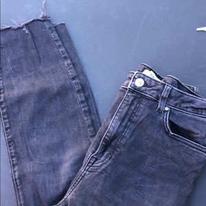 Forever 21 Frayed Distressed Black Jeans